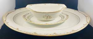 lot 137 image: Noritake Esteem Oval Serving Platter and Gravy bowl