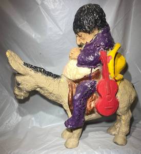 lot 145 image: 1968 Vintage Mariachi Singer on a Donkey by Universal Statuary