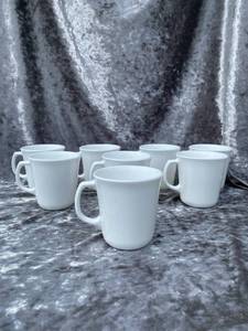 lot 185 image: White Corning Coffee Mugs (8)