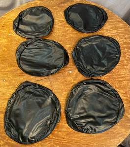 lot 215 image: 6 Leather Seat covers for Stools