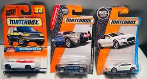 lot 176 image: Matchbox Cars 69 Camaro SS 396, Dodge Charger Pursuit Police Car, Tesla Model S
