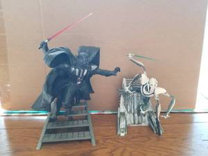lot 44 image: Star Wars unleashed - Darth Vader and General Grievous figures