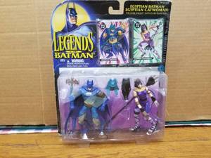 lot 183 image: Legends of Batman - Egyptian Batman and Egyptian Catwoman figures