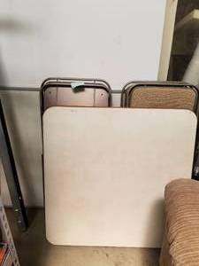 lot 236 image: Vintage fold up card table and 4 chairs