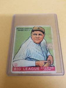lot 3 image: 1933 Goudey Gum Babe Ruth Card #181 - Authenticity unknown