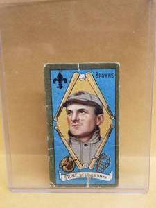 lot 19 image: 1911 T205 George Stone baseball card - Authenticity unknown