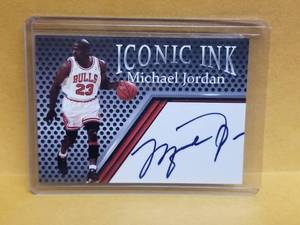 lot 219 image: Michael Jordan iconic ink series basketball card