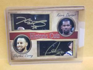 lot 225 image: Stephen Curry and Kevin Durant Historic cuts basketball card