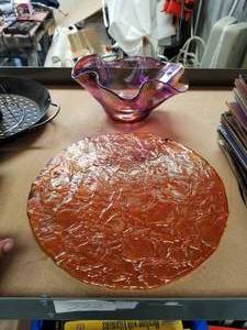lot 322 image: Carnival Glass platter and bowl