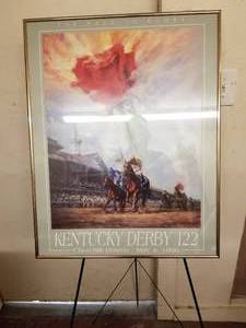 lot 278 image: Framed Kentucky Derby print