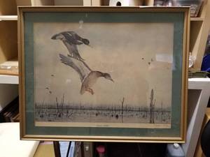 lot 280 image: Framed Arkansas Mallards Print