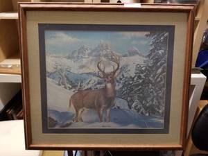 lot 26 image: C. W. Vittitow Whitetail Deer art work signed and numbered 3012000 by artist - framed