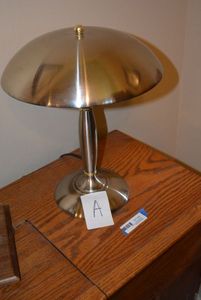 lot 36 image: Satin Nickel Dome Table Lamp
