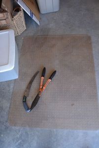 lot 72 image: Desk Chair Floor Mat and Garden Tools (Hedge Trimmer and Tree Trimmer)
