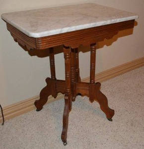 lot 22 image: Antique Marble Top Table