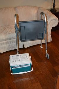 lot 100 image: Walker with Food Tray and Polar Care 500 Cold Therapy System