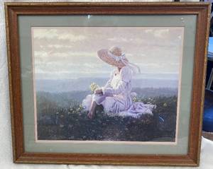 lot 739 image: Girl in meadow Framed print