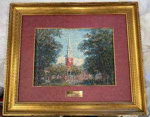 lot 741 image: Framed tapestry of Church