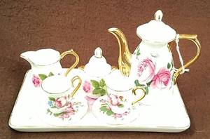 lot 615 image: Miniature Tea set with tray