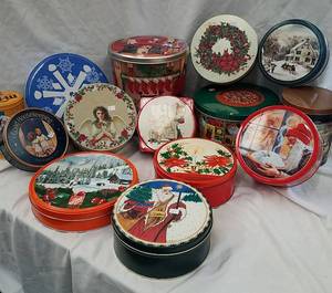 lot 691 image: Christmas-themed Decorative Tins