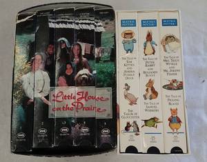 lot 827 image: VHS tapes - Little House on the Prairie and Peter Rabbit