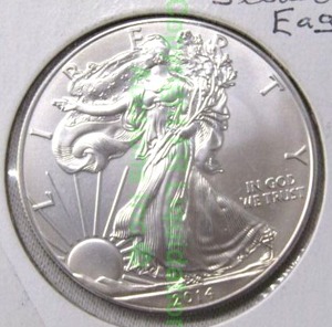 lot 2 image: Silver 1 oz. Eagle walking liberty