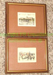 lot 84 image: Signed Intaglio pressed framed prints