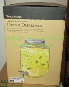 lot 99 image: World market glass Yorkshire drink dispenser