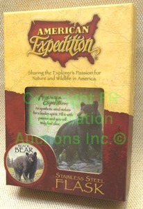 lot 54 image: American Expedition Black Bear stainless steel flask