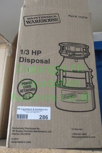 lot 286 image: 13 HP sink disposal, in original box never used
