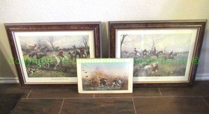 lot 179 image: Framed vintage hunting theme prints as shown