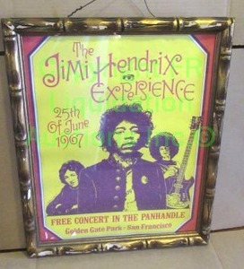 lot 181 image: Original Jimi Hendrix concert poster, 25th of June 1967. Framed