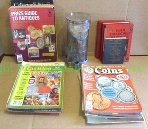 lot 190 image: Coin counter and coin collector books and magazines