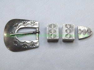 lot 239 image: Sterling silver Chimney Butte belt buckle set