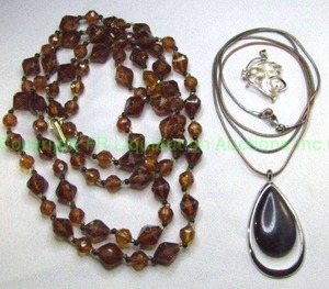 lot 238 image: Mishaped pearl pendant, and fashion necklaces