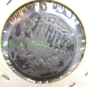 lot 30 image: 1867 shield nickel with rays