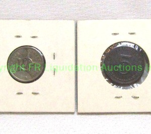 lot 192 image: 1916 Republic of Cuba 2 cents and 1968 Republic of Panama 5 cent coin