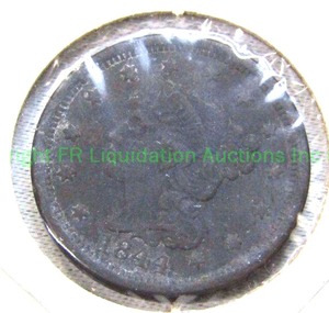 lot 173 image: Antique 1844 Liberty head large penny