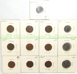 lot 169 image: Vintage Canadian coins as shown