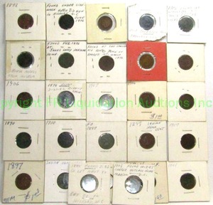 lot 29 image: Late 1800s Indian head pennies