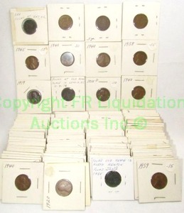lot 59 image: Lincoln head wheat pennies