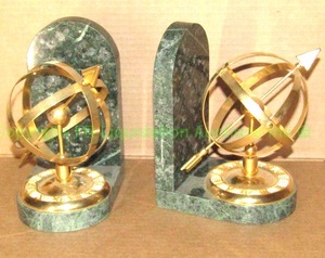 lot 198 image: Marble stone figural antique sun dial book ends
