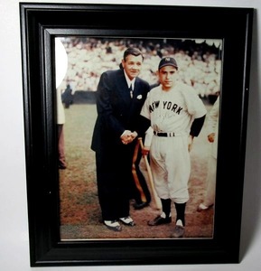lot 4 image: Framed 1948 Babe Ruth and (signed) Yogi Berra photo (AUTHENTICITY UNKNOWN)&nbsp
