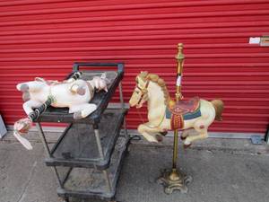 lot 56 image: 2 Vintage Decorative carousel horses