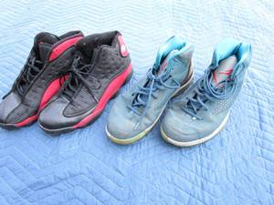 lot 68 image: 2 pairs of Nike Air Jordans, size 11.5 &amp12