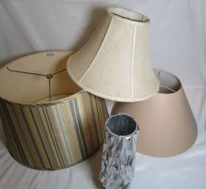 lot 93 image: 4 vintage lamp shades 1 is Waterford