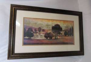 lot 95 image: Framed artwork about 46x30.5