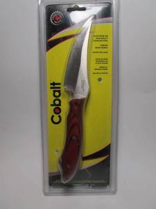 lot 98 image: Cobalt fixed blade knife with sheath new in package 440 stainless steal