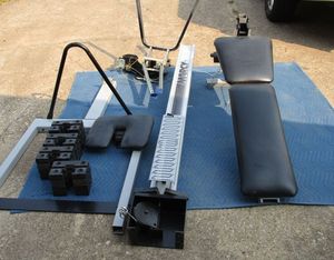 lot 146 image: Marcy home gym with 160 lbs of weights