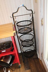 lot 7 image: Kitchen Wire 3-Tier Produce Stand FruitVegetable Stand with Removeable Baskets